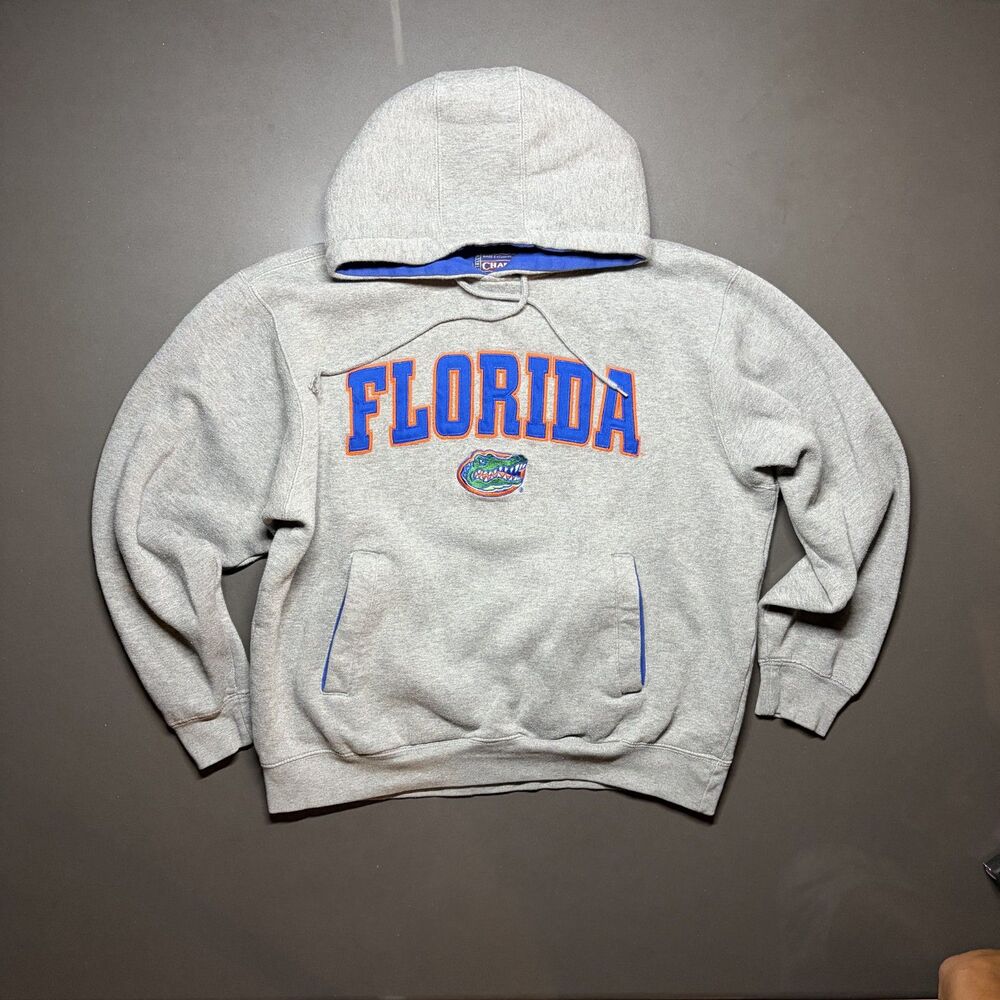 Size M - Florida Gators Men’s Champs Sports Gray Pullover Hoodie NCAA Spellout